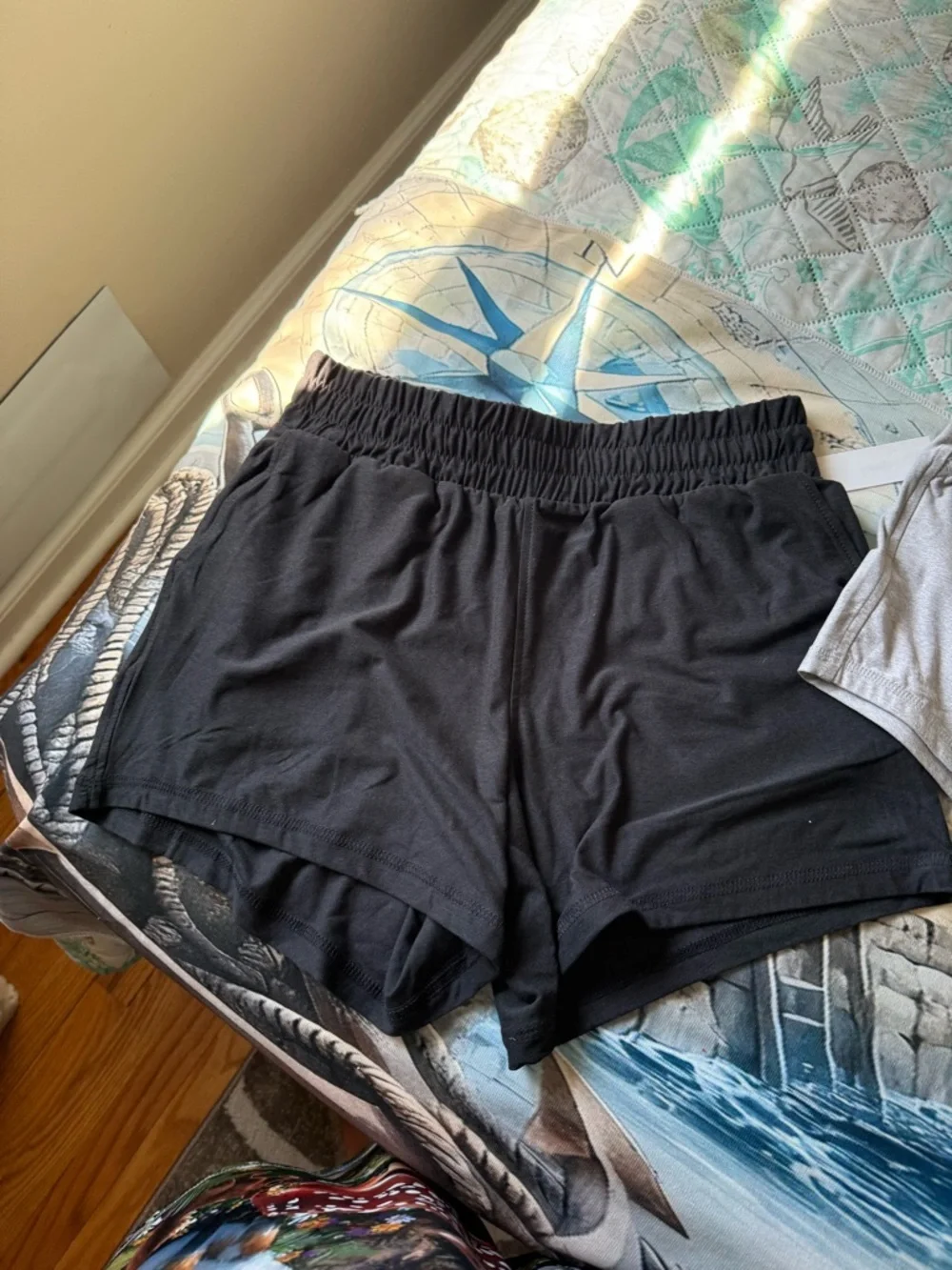 NWT Buttercore Elastic Waist Shorts Set - Black & Light Gray - Picture 5 of 15